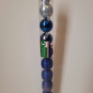 Holiday Time Silver and Blue Ornament Set